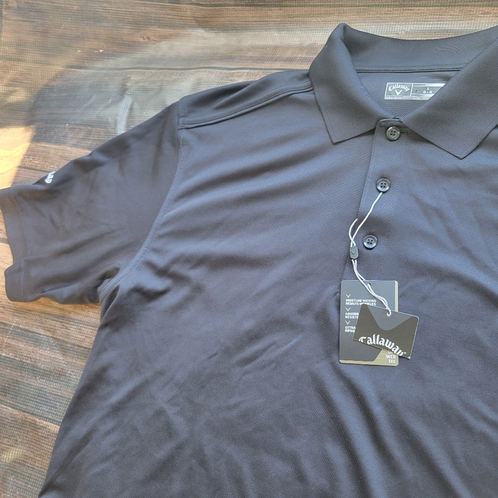 Callaway Polo Black Golf Short Sleeve NWT XL